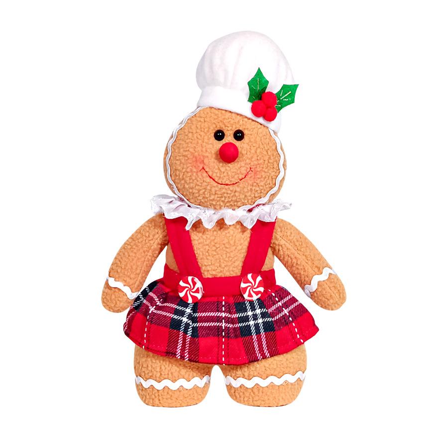 Festival Home Decoration Christmas GingerbreadMan Seasonal Plush Leg Bedroom Ornament Christmas Scene Layout