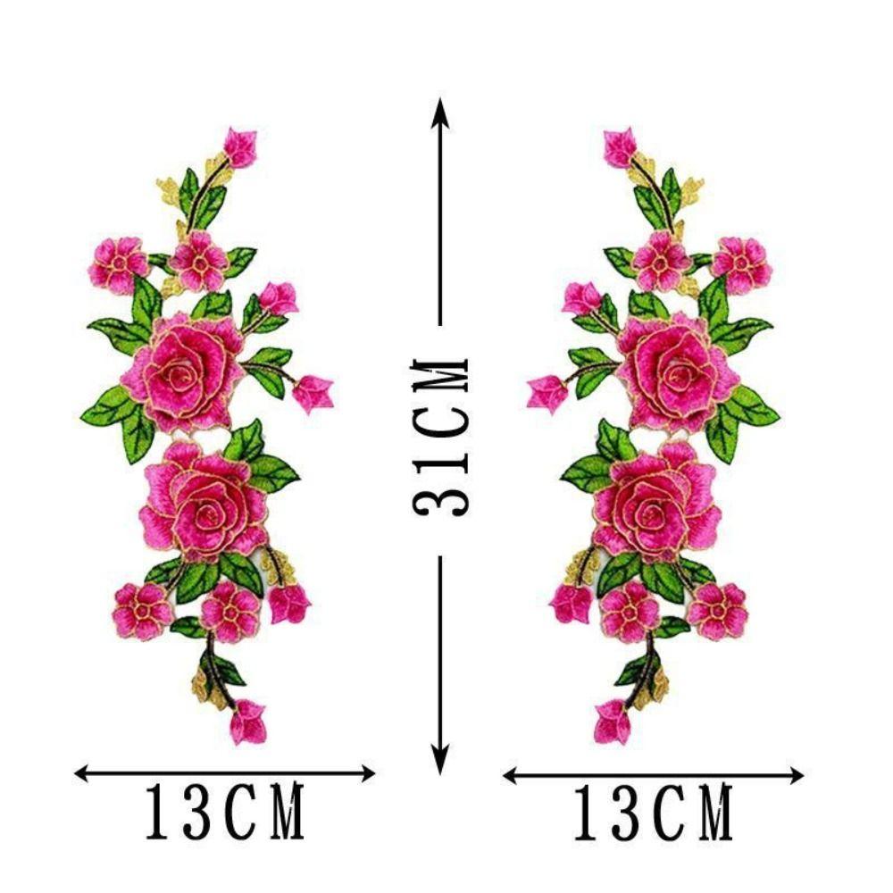 Stylish Flower Embroidered Patches Elegant DIY Sewing Patches Fabric Patches Dress Repair