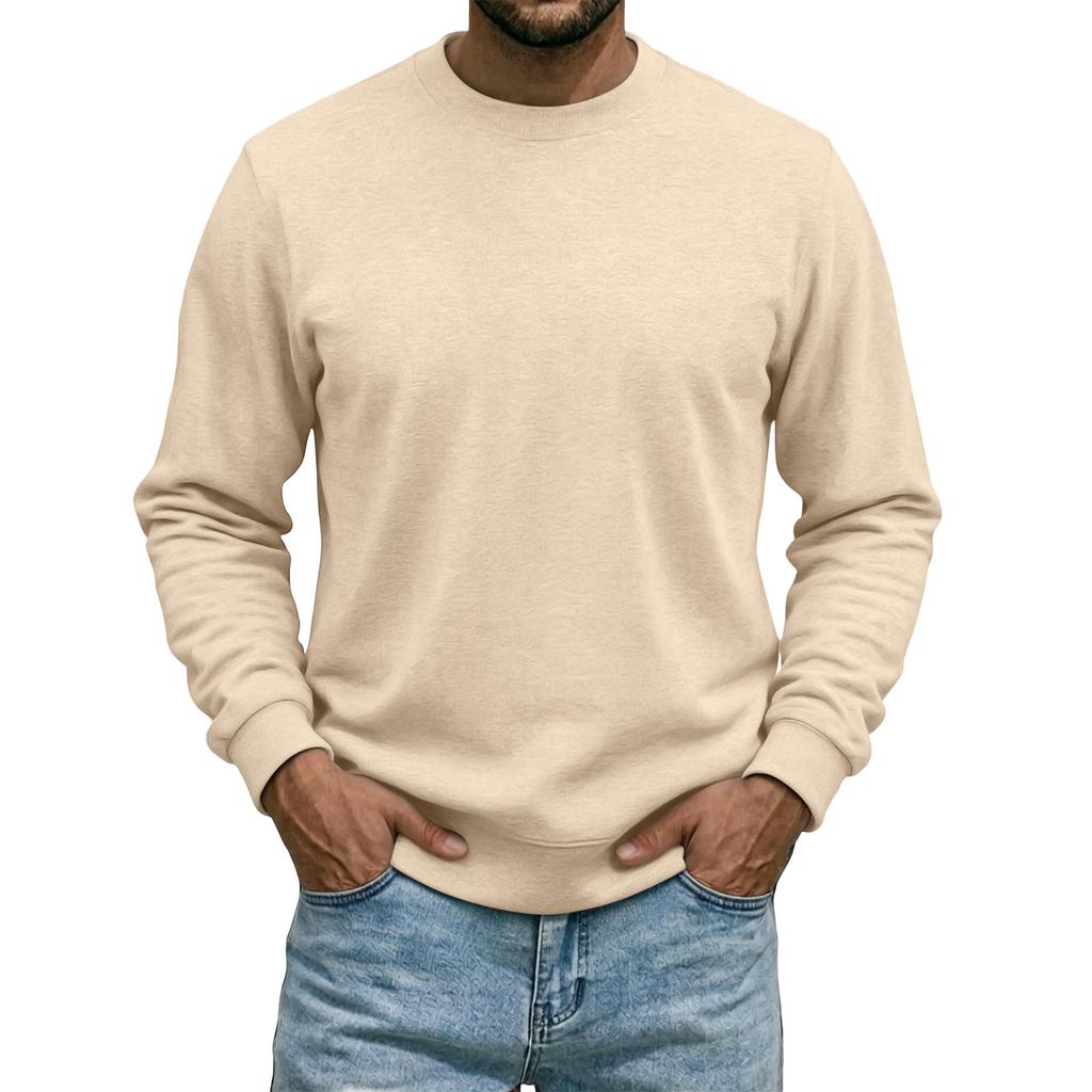 Men's Color Neck Sweatshirt Long Sleeve Casual Pullover