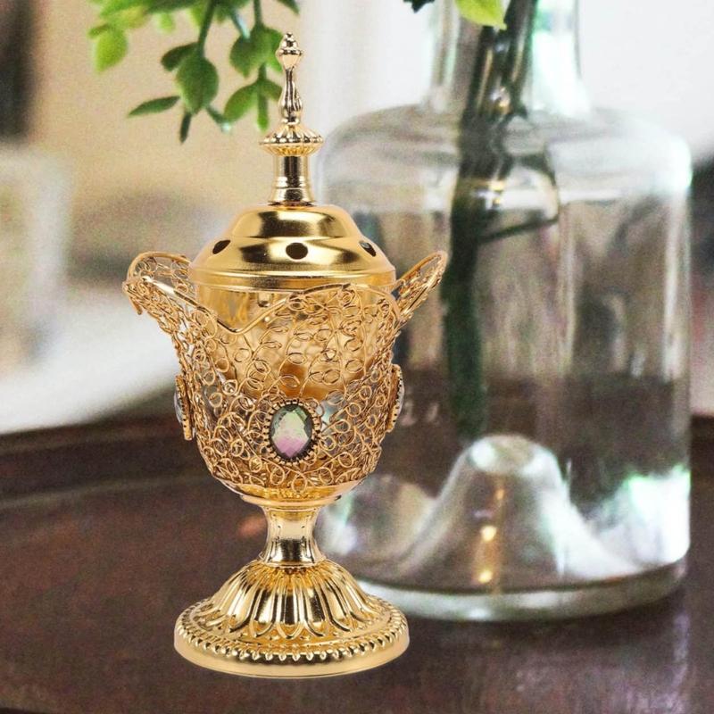 Creative Middle Eastern Gift Middle Eastern Golden 220V Electric Censers Metal Bakhoors Burners Safe ,Not Have Flame