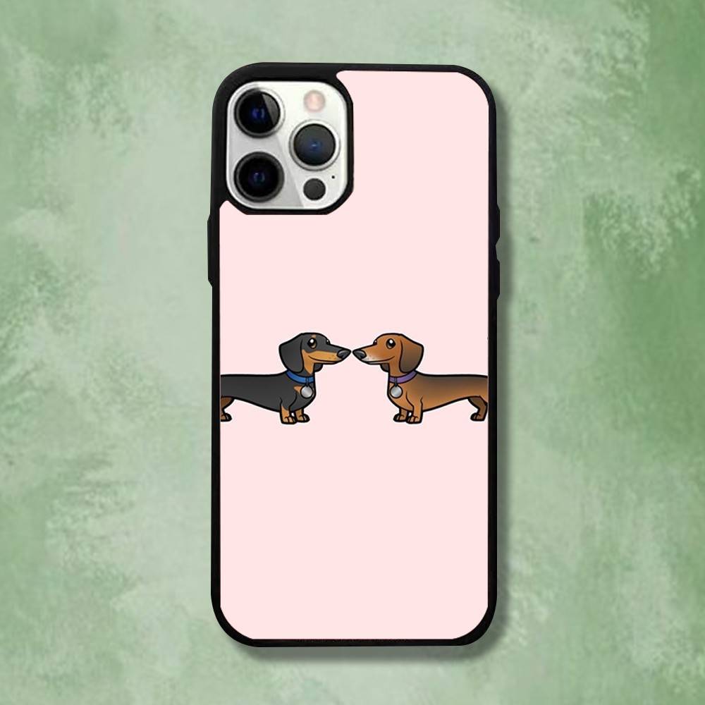 Cartoon Dachshund Phone Case For iPhone 16,15,14,13,12,11,Pro,Max,Plus,Mini,SE4,E Magnetic Magsafe Wireless Charging