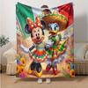 1pc Mickey Minnie Mexico Flannel Blanket Soft Warm Throw Blanket for Bedroom Living Room Bed Travel Camping Picnic Gift. M072201180