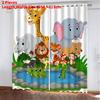 Zoo Curtain Forest Cartoon Children 3d Digital Printing Lightblocking Curtain