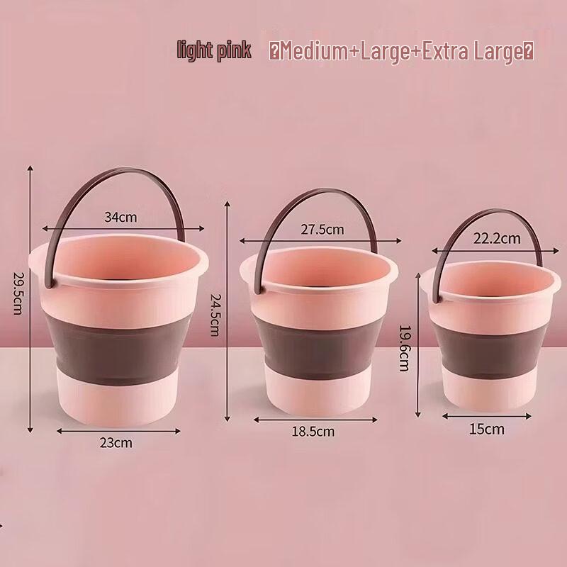 DM Pink Portable Folding Bucket Set