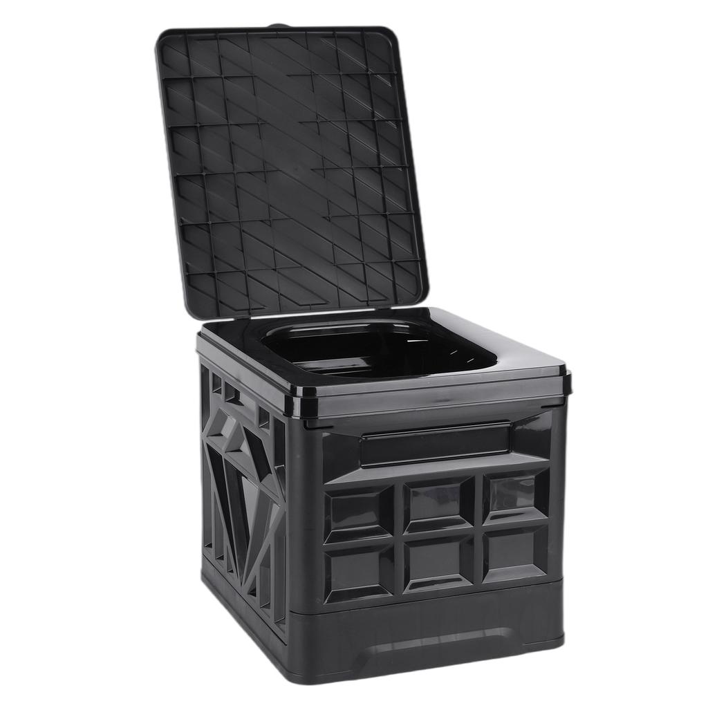 Folding Collapsible Toilet for Adults & Kids Camp Toilet with Lid & Reusable for Camping Travel Outdoor Car RV & Emergency Use