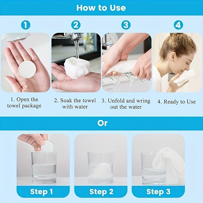 Compressed Towels, Individually Wrapped, Wet & Dry Makeup Remover, Travel Carry Thickened Small Square Towel, Camping Towel