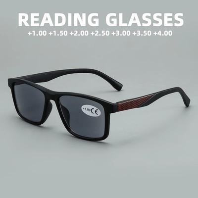 Men Square Frame Reading Sunglasses With Diopter +1.0+1.5+2.0+2.5....+4.0 Vintage Presbyopic Eyeglasses UV Protection Eyeglasses