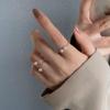 1pc Wrapped Faux Pearl Triple Layer Open Adjustable Ring