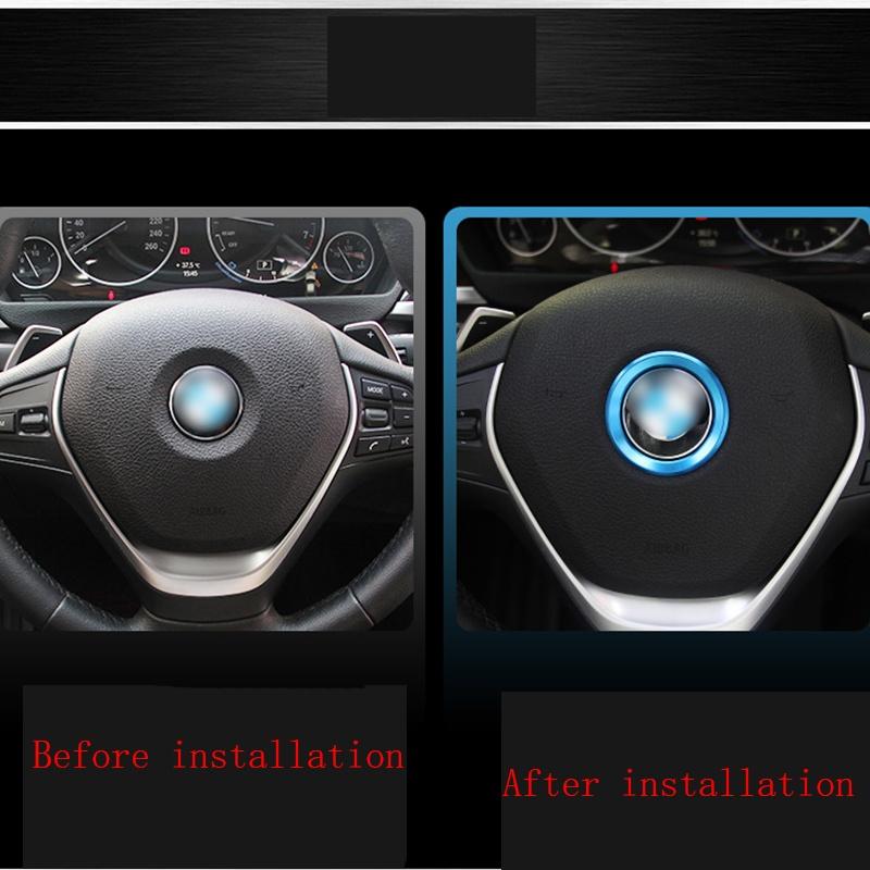 1pcs New Car Steering Wheel Center Emblem Badge Decoration Ring Case Sticker For B-M-W 1 3 4 5 7 Series M3 M5 GT3 E81 E87 F30 34 F10 GT5 X1 X3 X5 X6