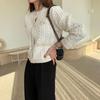Short Knitted Cardigan Women's Solid Color Pearl Button Warm Coat Short Top New Fashion Simple Casual Commuting Spring Autumn