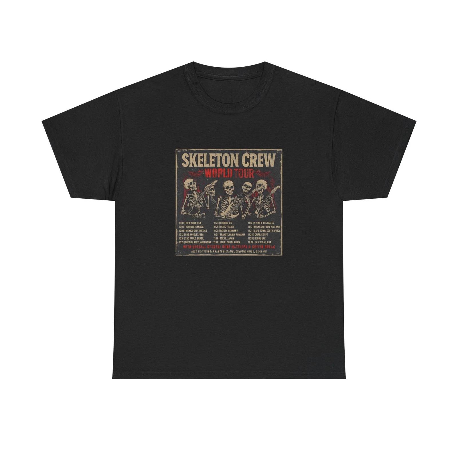 

Skeleton Crew World Tour T shirt Vintage Rock Band Halloween Graphic Tee Punk 2XL