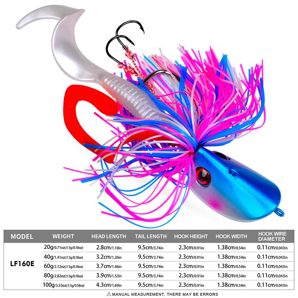 Proberos 1pc Premium Jigging Head Bait with Soft Worm Set: Weighted Fishing Hooks for Pro Anglers - Durable