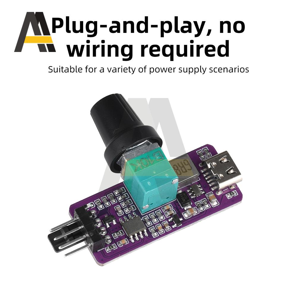 5V 12V PWM Speed Regulator Mini 4P B3 4-wire Fan Motor Speed Controller DIY Water-cooled Cooling Module Type C USB Power Supply