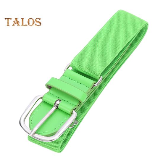 

Подростковый эластичный ремень для бейсбола и софтбола, регулируемая длина, ремень с пряжкой из сплава, одноцветный ремень из искусственной кожи флуоресцентный зеленый
