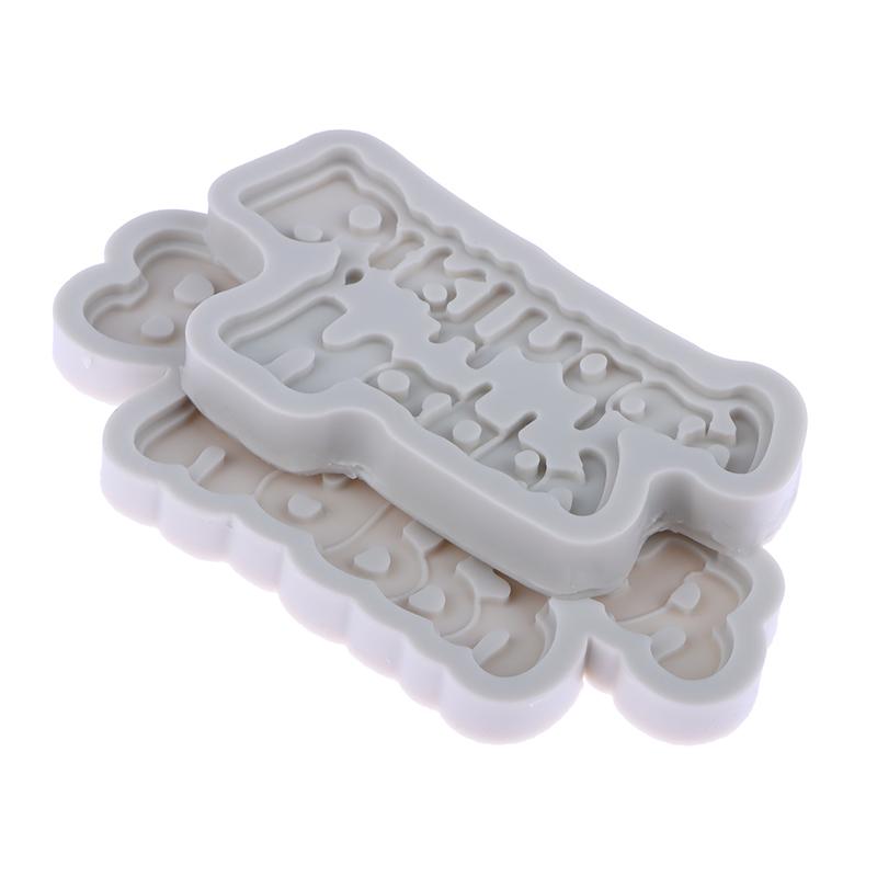 1Pc Silicone 3D Happy Birthday Mold DIY Ice Jelly Chocolate Mould English Letter Mold Bake Birthday Cake Decor Tool Mould