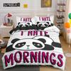 Cartoon Panda 3D Bedding Set Printed Cute Animal Duvet Cover Set Single Full Queen King Polyester Quilt Cover for Kids Girls
