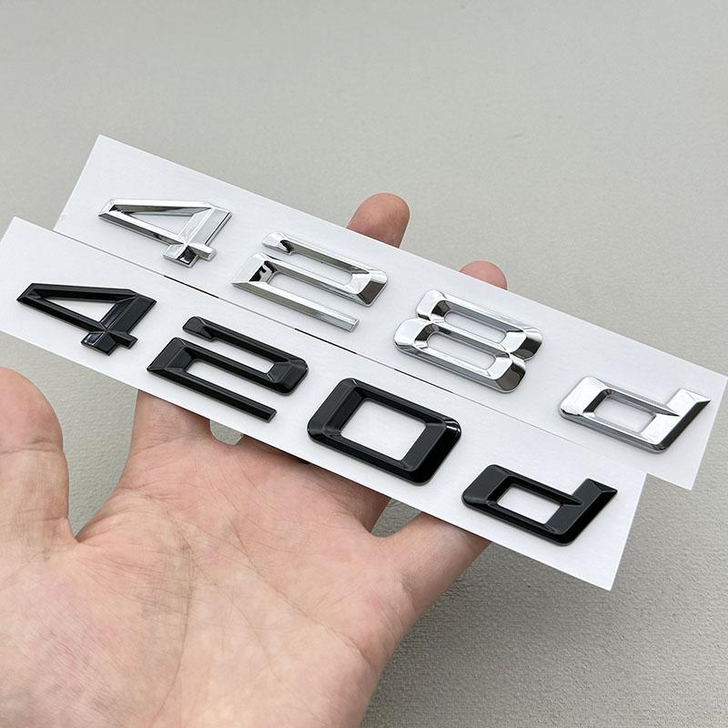 3D ABS Car Letters Logo 420d 428d Badge Sticker Rear Trunk Emblem Decals For BMW 4 Series 420d 420i F32 F36 Auto Tail Marking