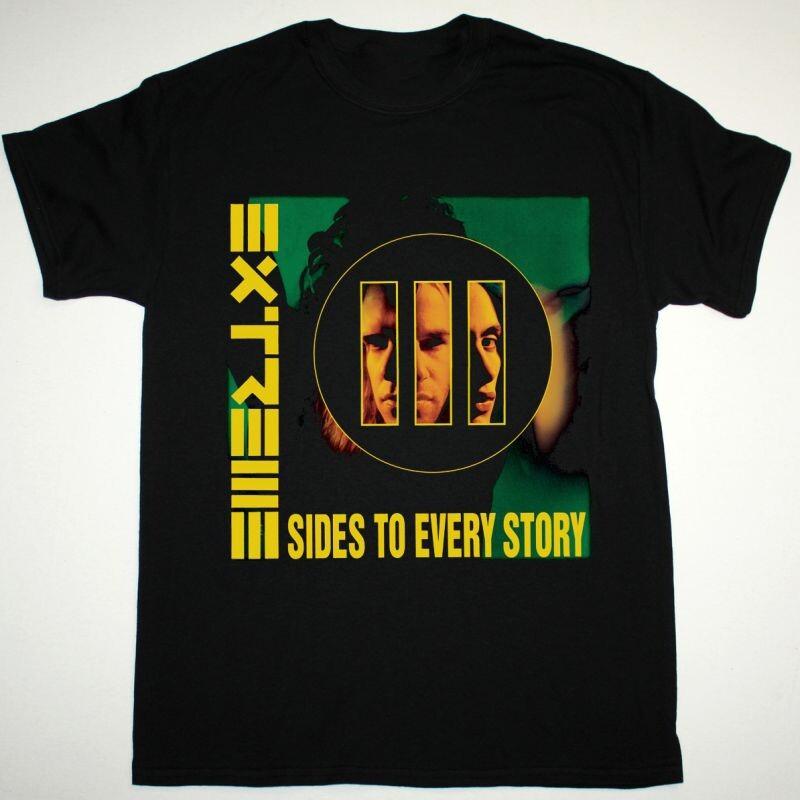 Vtg EXTREME III SIDES TO EVERY STORY Cotton Black All Size Unisex Shirt AG098 S разноцветный