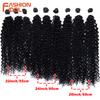 FASHION IDOL 22-26 Zoll 300g/9 Stück Kinky Curly Synthetische Weave Haarverlängerungen Ombre Braun Hitzebeständige Faser Haarsträhnen