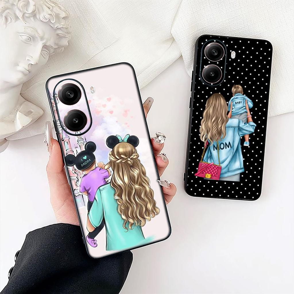 Family Boy Woman Baby Girl Mom Phone Case for Samsung Galaxy A06 A05 A14 A50 A51 A52 A12 A13 A23 A70 A07 A25 A26 A72 A56 Cover