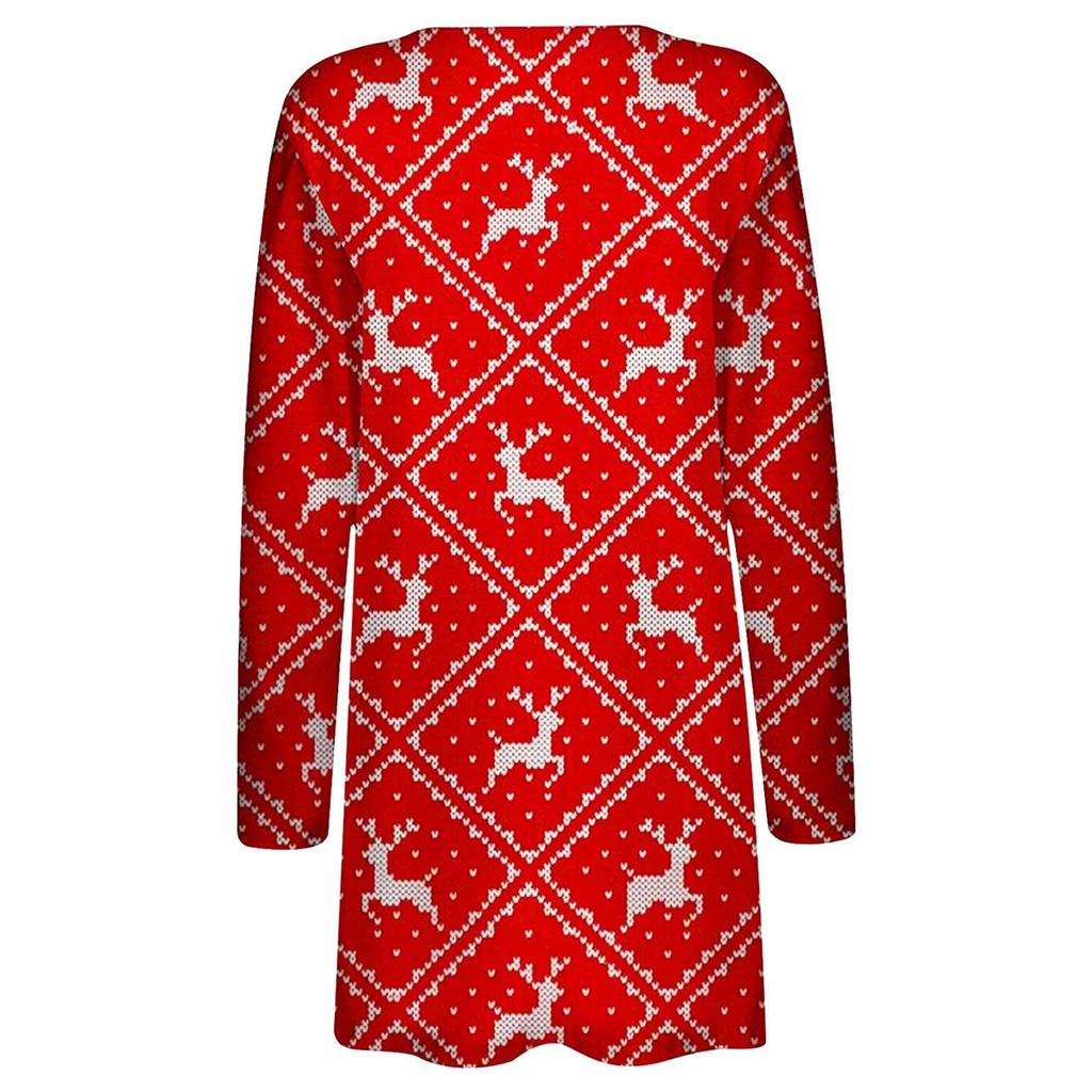 Women's Fashion Casual 2022 Print Medium Length Cardigan Jacket Coat