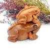 1Pc Thailand Frog Wood Carving Ornaments Hand-Carved Toad Creative Vocal Toys Solid Wood Toad Craft Scenic Souvenirs