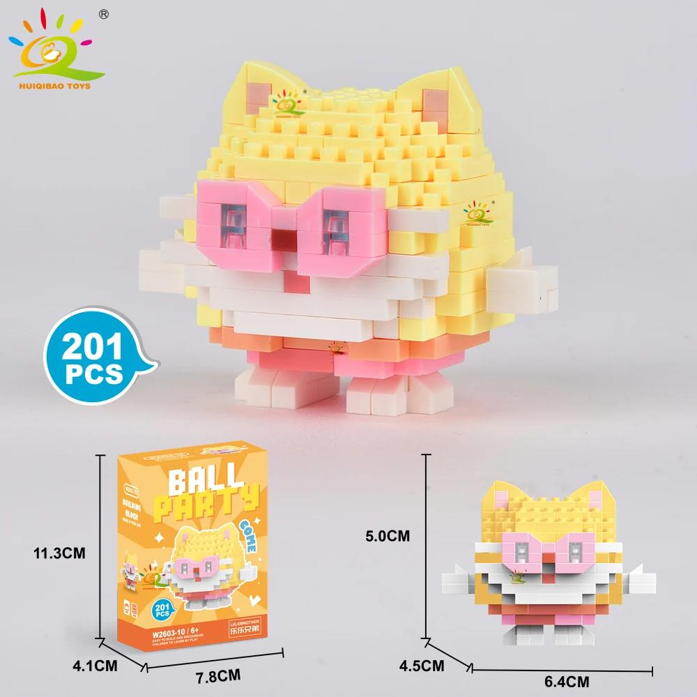 HUIQIBAO MOC Tier Mikro-Baustein Mini Niedlich 3D Diamant Modellstein DIY Stadtbau Spielzeug für Kinder Schreibtischdekoration