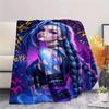1PC Jinx Print Flannel Blanket, High quality All Seasons, Home Decor, Warmth and Comfort, Perfect for Christmas Gifts