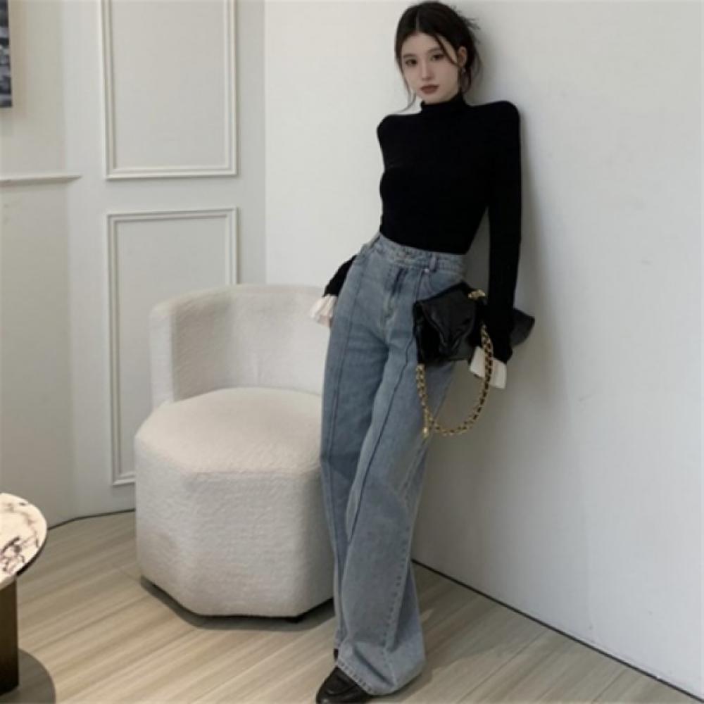 New ArrivalS Open Run Women S Slim FiT Layered Black Long Sleeve T ShirT