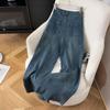 Drapey Retro Wide-Leg Jeans - Spring 2026, High-Waisted, Plus Size, Slimming, Versatile, Straight-Leg Pants for Women