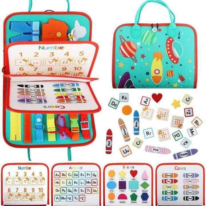 Montessori Inspired Felt Busy Board For Toddlers Early Education Dinosaur Learning Board