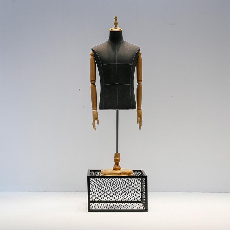 Luxury Sand-Washed Fabric Men's Tuxedo Display Mannequin Stand