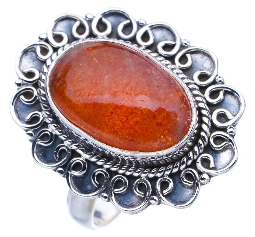 

StarGems® Natural Calcite Handmade 925 Sterling Silver Ring 10 F0585