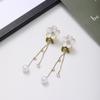French High-End Camellia Fringed Stud Earrings Long High-End Flower Earrings Women'S Light Luxury Niche Earrings