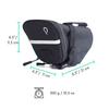 Vincita Bike Saddlebag with Pump LED Internal Mesh and Reflective Safety Strips for Commuting Mountain and Road Gray Strap, Mount, Pocket, Bikes,