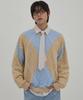 WAIKEI Big Argyle Boucle Knit Sky Blue