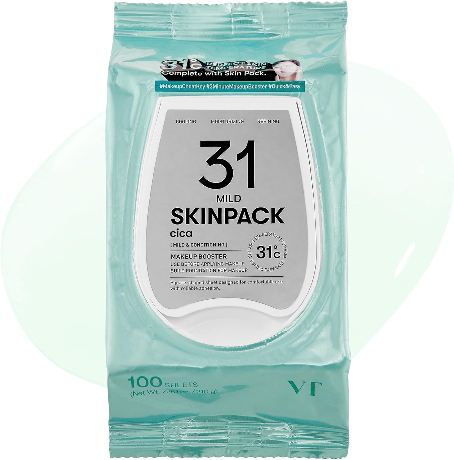 VT COSMETICS Mild 31° Skin Pack 100 Sheets 210 g – Gentle Soothing & Hydration Care