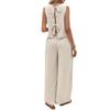 2026 Summer Women's Sleeveless Vest & Casual Long Pants Set - New European & American Fashion