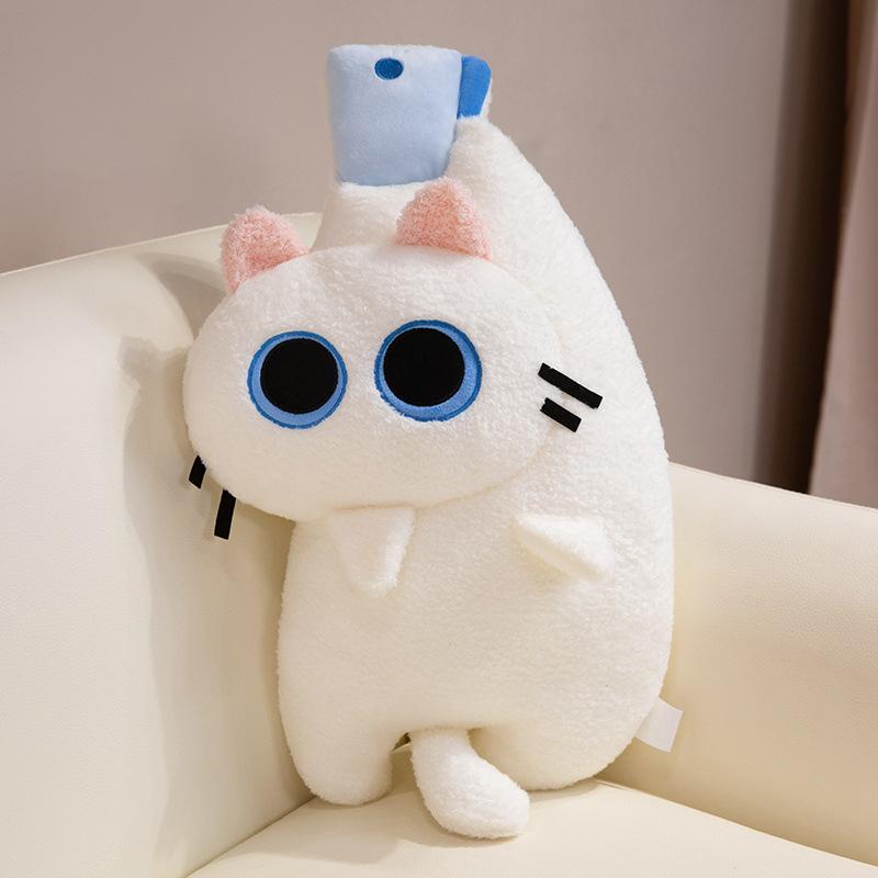 Creative Cute Sun Cat Throw Pillow Plush Toy Doll Three Flower Cat Doll Girl Accompany Soothing Doll