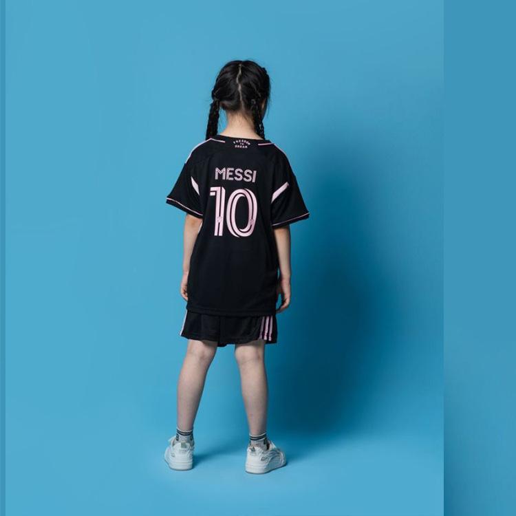 24-25 Miami Major League away jersey No. 10, Messi football jersey, training jersey, black suit. 14 yards