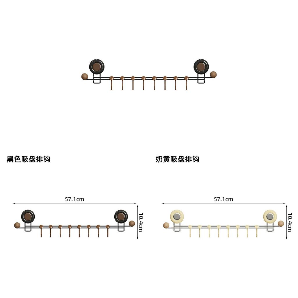 Suction Cup Door Hook Organizer With Strong Load Capacity For Bedroom Wall Storage