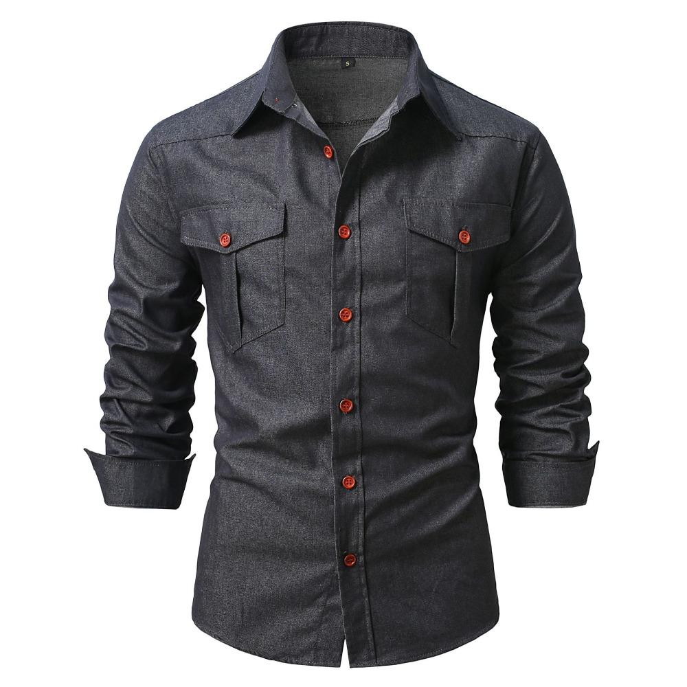 2026 New Men s Outdoor Leisure Fashion Lapel Solid Color High Quality Men s Long Sleeve Shirt S чёрный