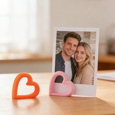 Heart Shaped Photo Stand 3D Printed Table Picture Holder Romantic Number Place Card Clip for Weddings Parties Events Restaurants