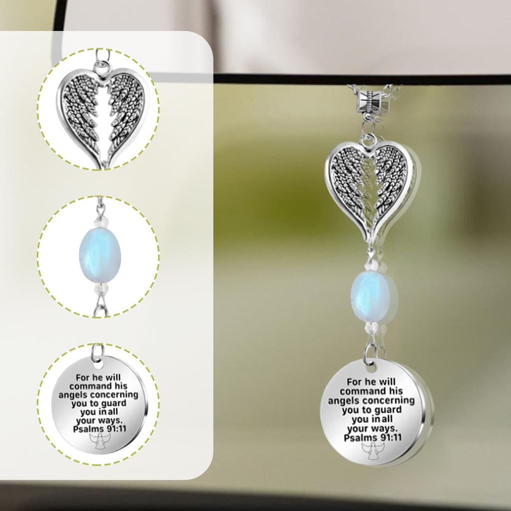 Angel Car Charm Rearview Mirror, Rearview Mirror Accessories, Car Bible Decoration, Rearview Mirror Charm Accessories New Driver Gifts