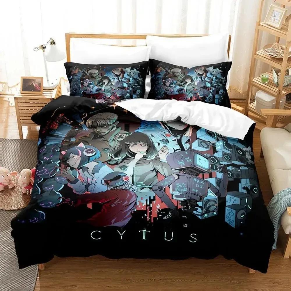 Cytus II Zestaw pościeli Pojedynczy Bliźniak Pełny Queen King Size Zestaw do łóżka Sypialnia dla dorosłych Dzieci Zestawy poszewek na kołdrę Druk 3D Anime Zestaw prześcieradeł