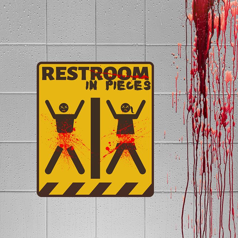 1 ks Halloween Halloweenská Strašidelná Noc Hororová Párty Dekorace Na Zeď Krvavá Nálepka Do Koupelny