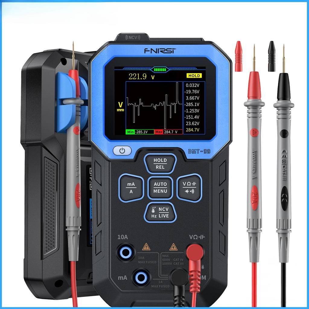 Professional Digital Multimeter Smart Professional Tester 1000V 10A True RMS Auto Range AC DC Ohm Hz Capacitance with 2.4IN Digital Display 9999 Count