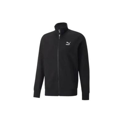 Puma FW22 T7 Serie Strickjacke mit Reißverschluss und gesticktem Logo Herren Jacken Schwarz 537692-01