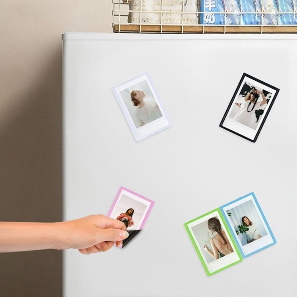 5 Stück Plastik Magnetische Fotorahmen 3-Zoll Foto Tasche Foto Beutel Kühlschrankmagnet Wanddisplay