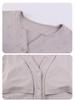 Women's V-Neck Cotton Cardigan with Chest Pads - Long Sleeve, Sweet Cartoon Design for Home or Casual Wear in Spring and Autumn.